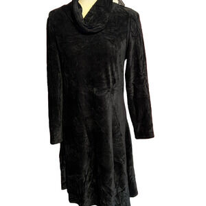 NWT Alison Sheri Black Cowl Neck Velvet Dress  S